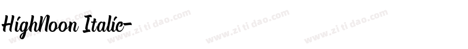 HighNoon Italic字体转换